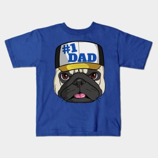 Pug #1 Dad Fathers Day Kids T-Shirt